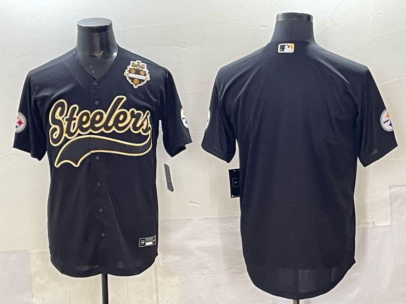 Men 2025 Nike Pittsburgh Steelers Blank Black Joint Name  Limited NFL Jersey style 044->pittsburgh steelers->NFL Jersey